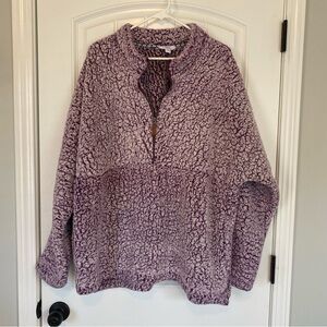 Time and Tru Women’s Snowtipped Purple Fluffy Jacket Size 2X